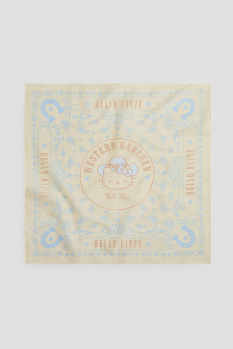 اتش اند ام Printed cotton scarf