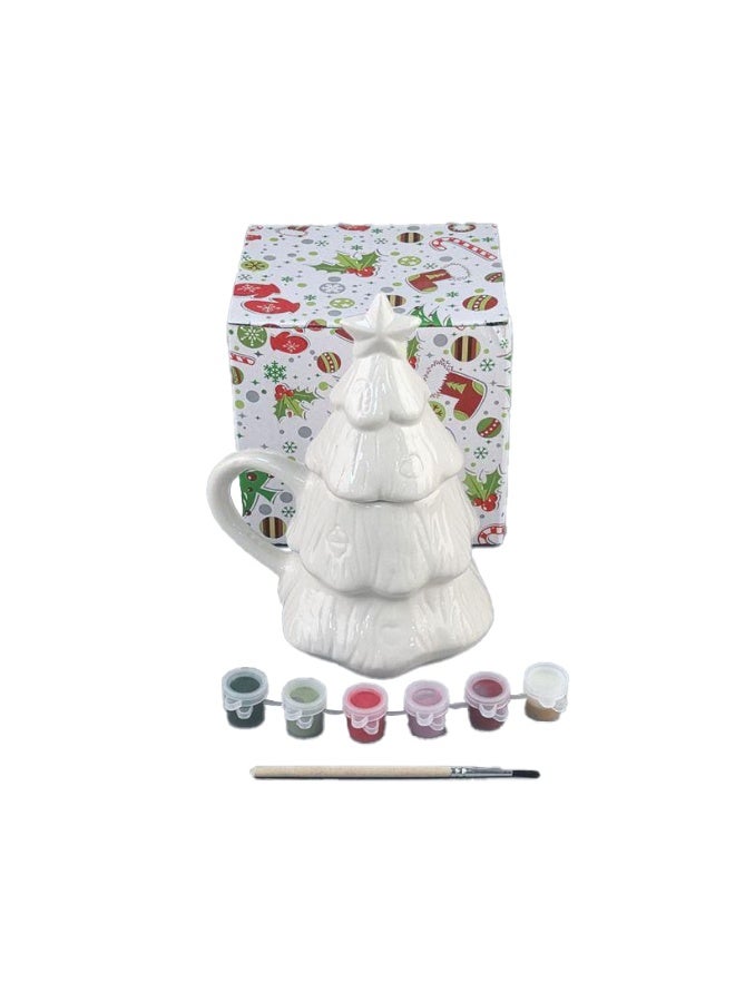 المنزل الذكي هوم سمارت كوب رسم مع غطاء للأولاد والبنات - كوب رسم سيراميكي على شكل شجرة، هدية مثالية لعيد الميلاد والحفلات. - Image 4