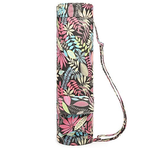 ELENTURE Canvas Yoga Mat Bag with Adjustable Strap & Pockets, Full-Zip Travel Gym Tote for Women & Men, Fits 1/4" & 1/3" Thick Mats, Lightweight Carrier for Yoga, Workout, Outdoor Use - Image 4