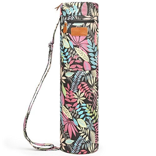 ELENTURE Canvas Yoga Mat Bag with Adjustable Strap & Pockets, Full-Zip Travel Gym Tote for Women & Men, Fits 1/4" & 1/3" Thick Mats, Lightweight Carrier for Yoga, Workout, Outdoor Use - Image 1