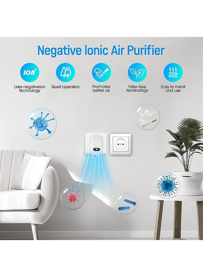 مانجي جهاز تنقية الهواء المنزلي، جهاز تنقية الهواء المحمول بتقنية الأيونات السالبة، معطر جو ومزيل للروائح للعمل بهدوء لغرفة النوم والمكتب والمطبخ والمرحاض - Image 3