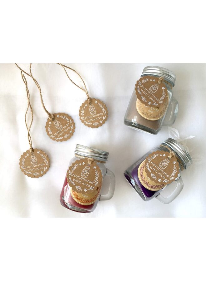 100 قطعة (عبوة من قطعة واحدة) بطاقات هدايا مصنوعة يدويًا بحب، بطاقات هدايا مطلية باللون الأبيض مصنوعة يدويًا مع خيط، ملصق تغليف هدايا من ورق كرافت لهدايا حفلات الزفاف، حرف يدوية (100 قطعة) - Image 4