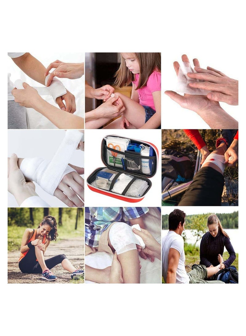 SYOSI حقيبة إسعافات أولية طبية حقيبة إنقاذ مجموعة طبية حقيبة طوارئ مدمجة حقيبة إسعافات أولية صغيرة مجموعة طبية طارئة للبقاء مع حقيبة تخزين للمنزل القارب السفر العائلة السيارة المكتب 177 قطعة - Image 4