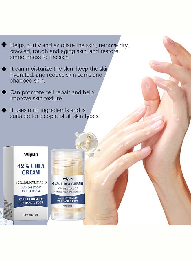 WIYUN 42% Urea Cream with 2% Salicylic Acid, Hand & Foot Care Cream for Extremely Dry Cracked Skin, Softens Calluses, Exfoliates, Deeply Moisturizes 30g - Image 2