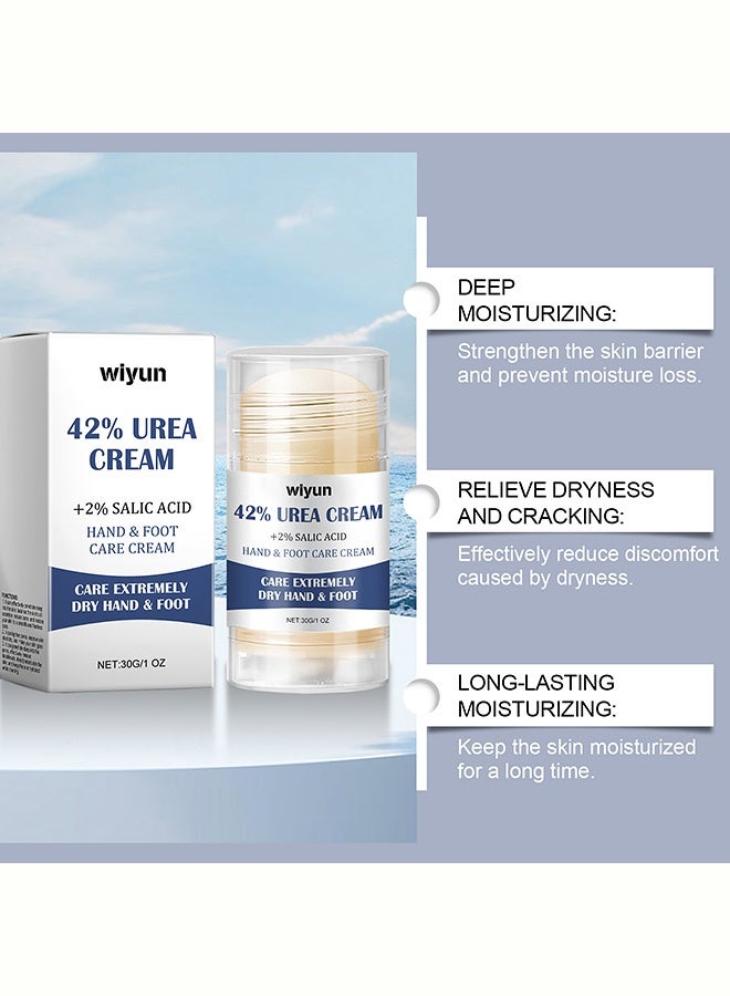 WIYUN 42% Urea Cream with 2% Salicylic Acid, Hand & Foot Care Cream for Extremely Dry Cracked Skin, Softens Calluses, Exfoliates, Deeply Moisturizes 30g - Image 4