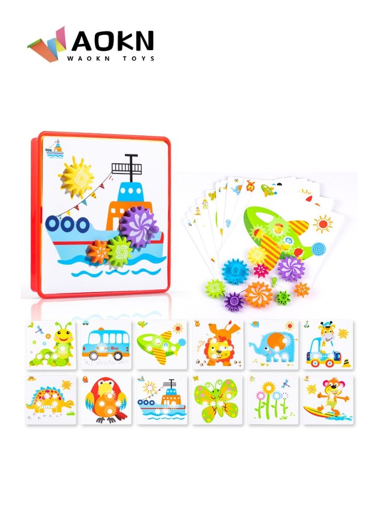 WAOKN Jigsaw Puzzle Mix Colour Mushroom Nails Pegboard Educational Building Bricks Creative DIY Mosaic Toys 5D Games Birthday Party Gift for Kids Children