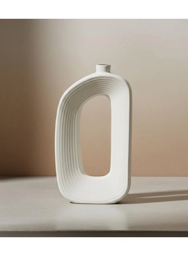 AKDC Large White Ceramic Decorative Vase – 30×16 cm - Image 2