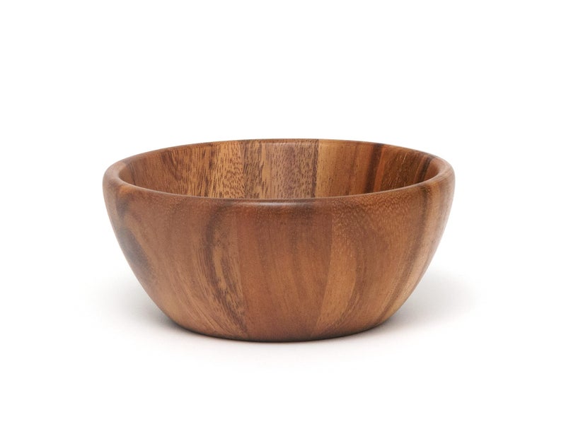 Lipper International Acacia Round Flair Serving Bowl for Fruits or Salads, Small, 6" Diameter x 2.5" Height, Single Bowl - Image 1