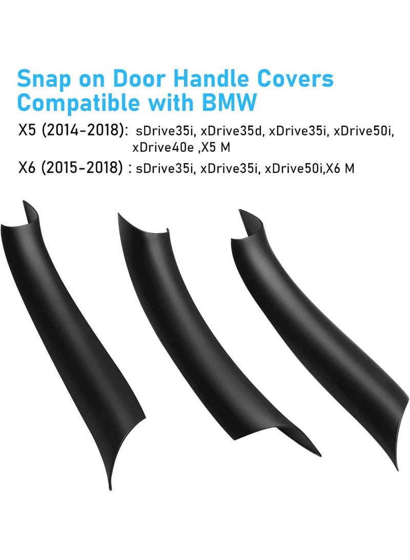 متوافق مع غطاء مقبض الباب BMW X5 F15 / X6 F16 ، غطاء مقبض سحب الباب 3PCS لـ BMW X5 F15 2014-2018 ، X6 F16 2015-2018 ، مقبض الباب الجانب الأيسر واليمين مقبض سحب الباب الداخلي (أسود) - Image 4