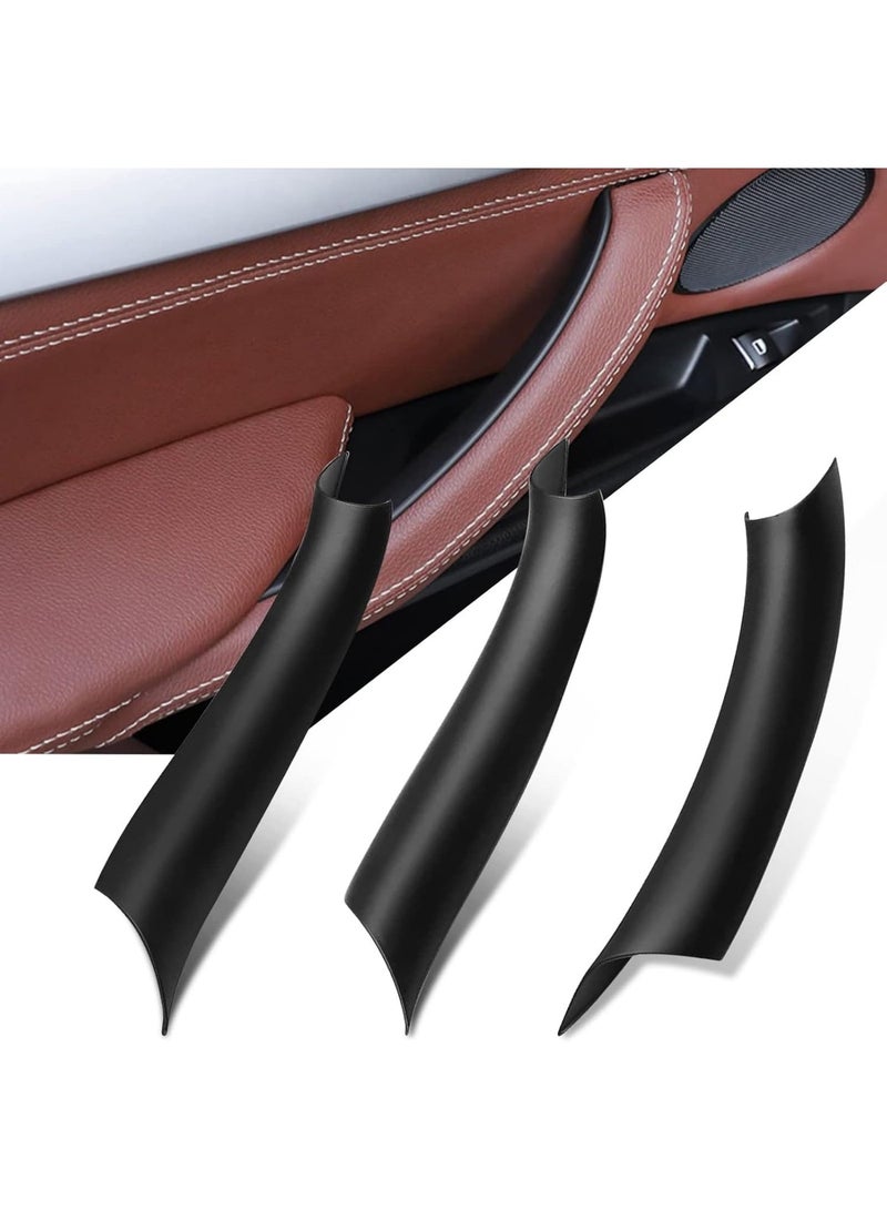 متوافق مع غطاء مقبض الباب BMW X5 F15 / X6 F16 ، غطاء مقبض سحب الباب 3PCS لـ BMW X5 F15 2014-2018 ، X6 F16 2015-2018 ، مقبض الباب الجانب الأيسر واليمين مقبض سحب الباب الداخلي (أسود) - Image 1