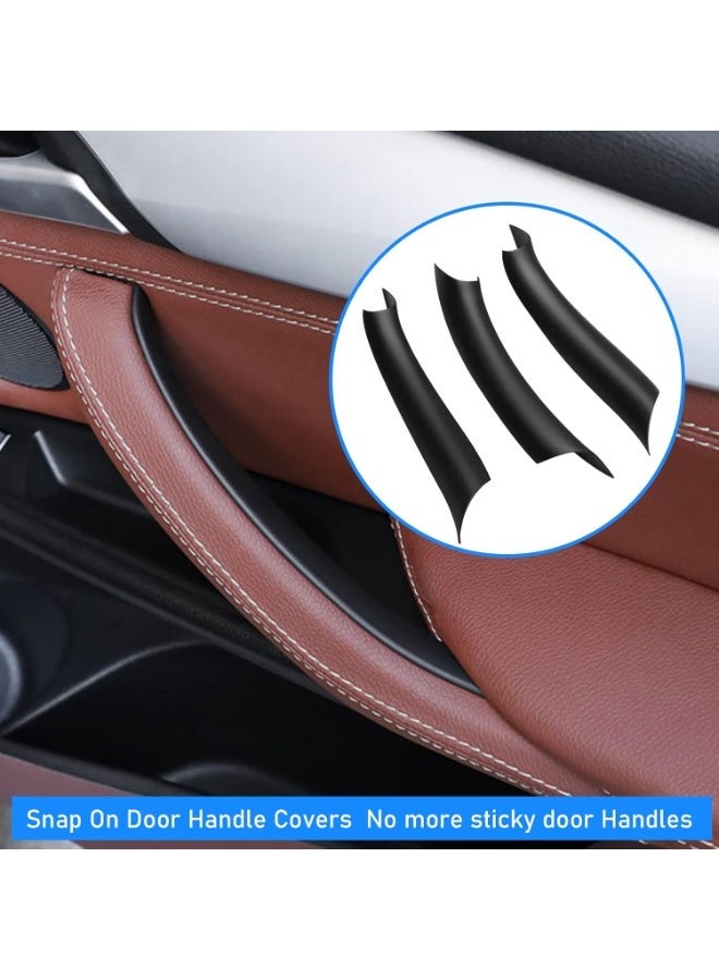 متوافق مع غطاء مقبض الباب BMW X5 F15 / X6 F16 ، غطاء مقبض سحب الباب 3PCS لـ BMW X5 F15 2014-2018 ، X6 F16 2015-2018 ، مقبض الباب الجانب الأيسر واليمين مقبض سحب الباب الداخلي (أسود) - Image 5