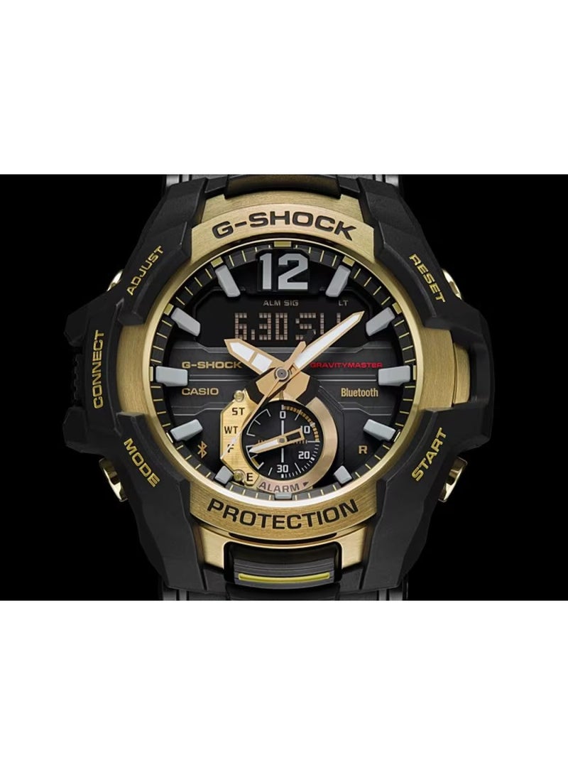 G-SHOCK Gravitymaster Solar Watch GR-B100GB‑1ADR, 53.8 mm Black Dial, Black/Gold Resin Strap, Analog‑Digital, 200 m WR - Image 3