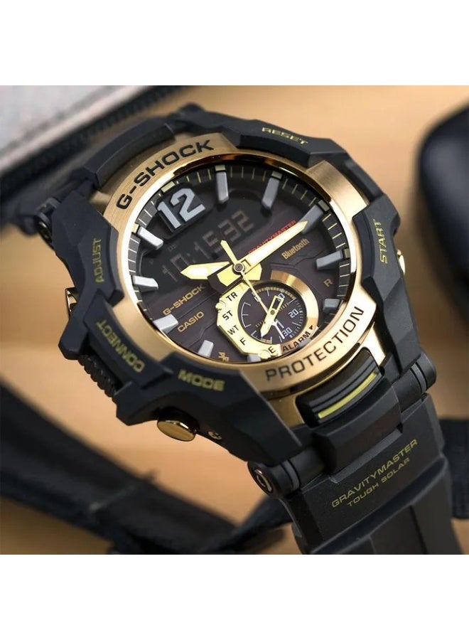 G-SHOCK Gravitymaster Solar Watch GR-B100GB‑1ADR, 53.8 mm Black Dial, Black/Gold Resin Strap, Analog‑Digital, 200 m WR - Image 1