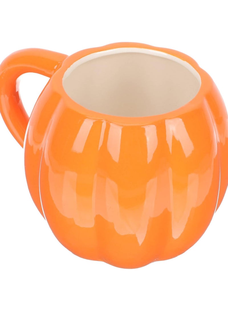 GGOOT Halloween Pumkin Ceramic Coffee Mug Fall Tea Cup Decorative Drinking Cup Milk Soup Cup with Handle for Halloween Thanksgiving Harvest Festival 500ml Orange - Image 1