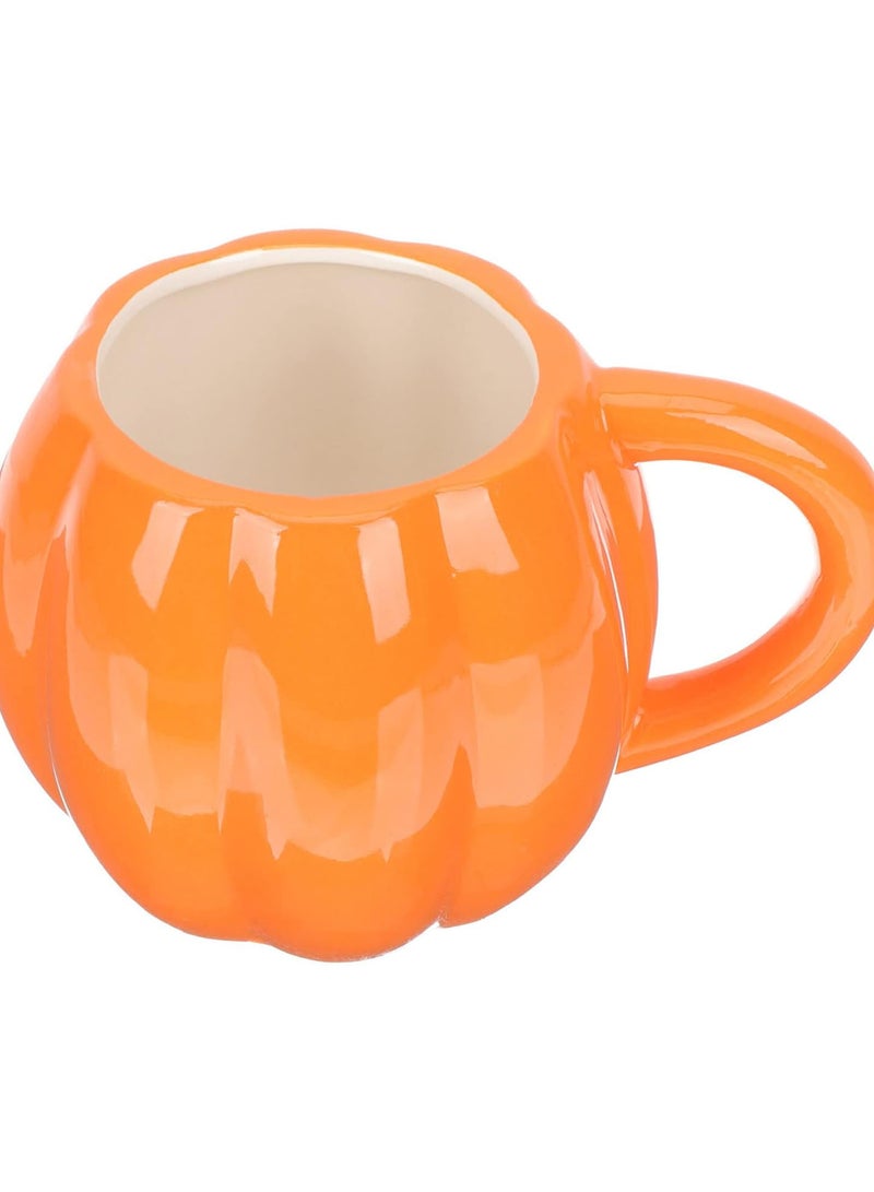 GGOOT Halloween Pumkin Ceramic Coffee Mug Fall Tea Cup Decorative Drinking Cup Milk Soup Cup with Handle for Halloween Thanksgiving Harvest Festival 500ml Orange - Image 3
