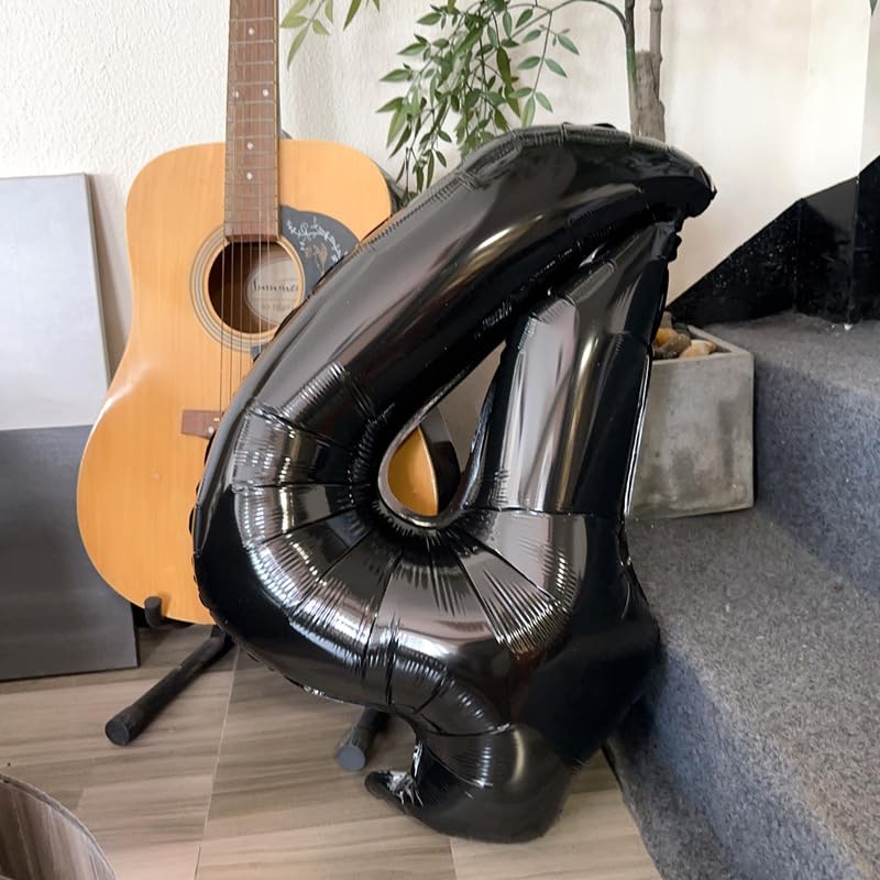 Atpata Funky Black Number Foil Balloons for Numeric Milestone Parties (32 INCH, 4) - Image 1