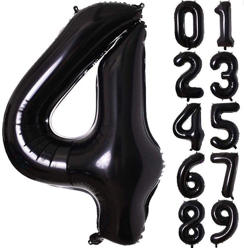 Atpata Funky Black Number Foil Balloons for Numeric Milestone Parties (32 INCH, 4) - Image 3