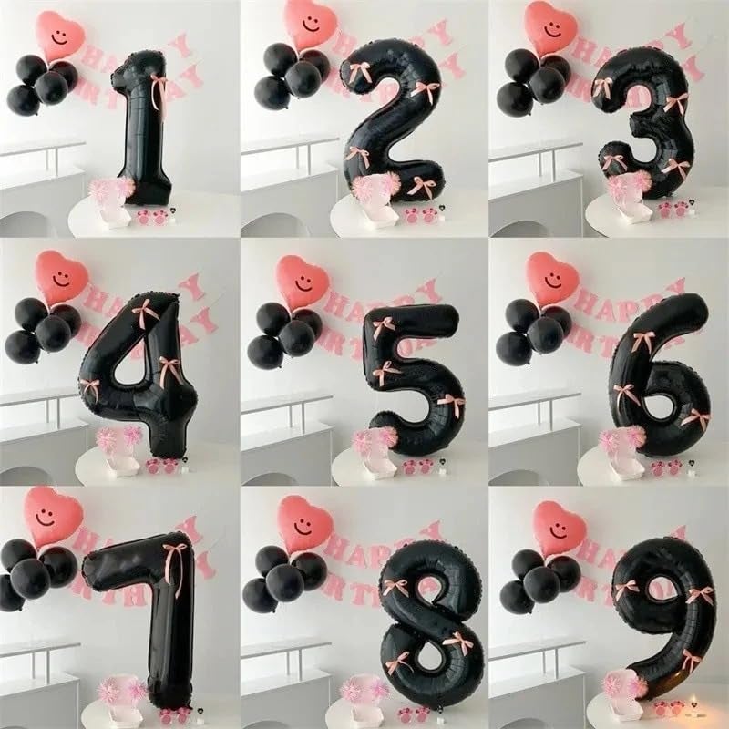 Atpata Funky Black Number Foil Balloons for Numeric Milestone Parties (32 INCH, 4) - Image 4