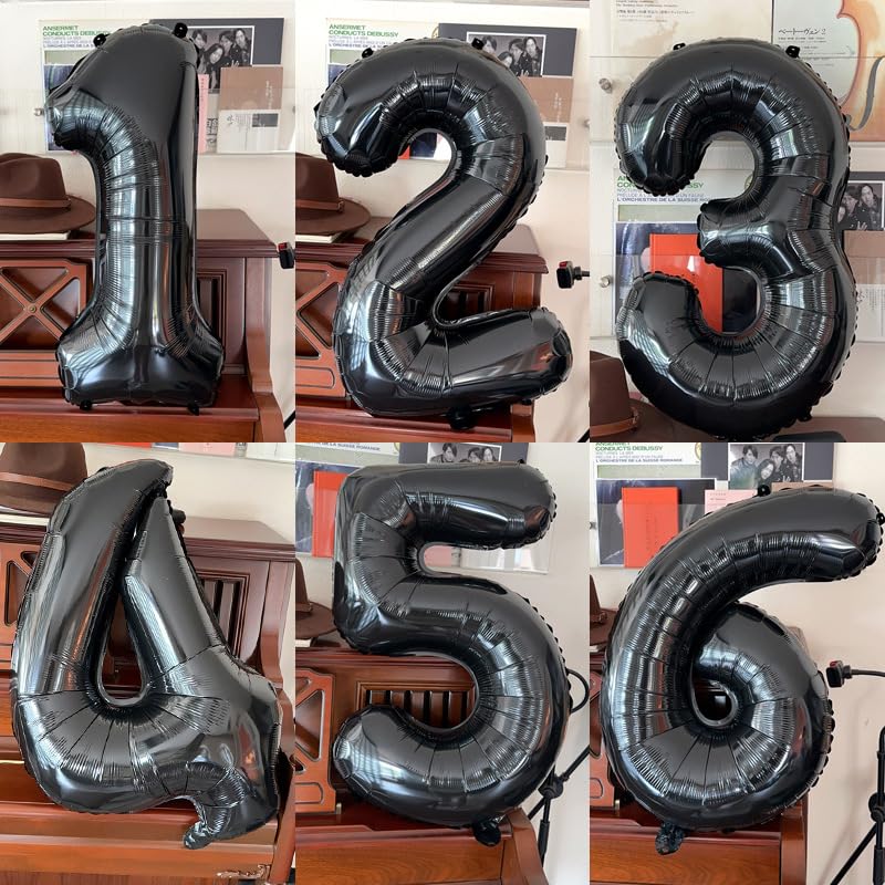 Atpata Funky Black Number Foil Balloons for Numeric Milestone Parties (32 INCH, 4) - Image 5