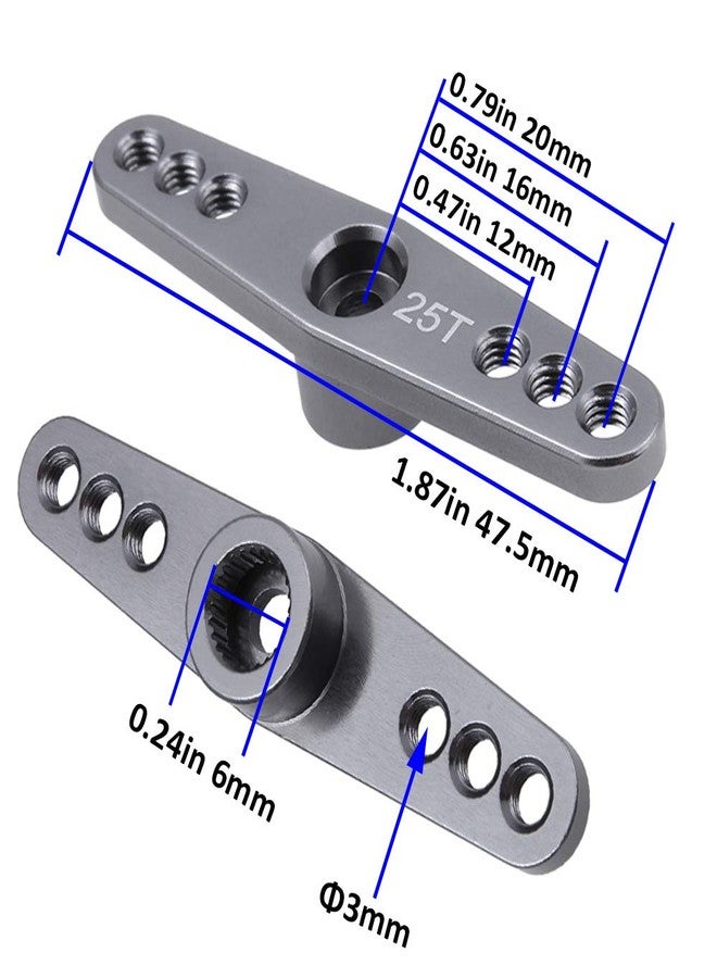 XIND ELE. 2-Pack Metal 25T Servo Horn Steering Arms M3 Thread for Futaba Savox Power HD HSP MG995 MG996 Servo Motor - Image 2