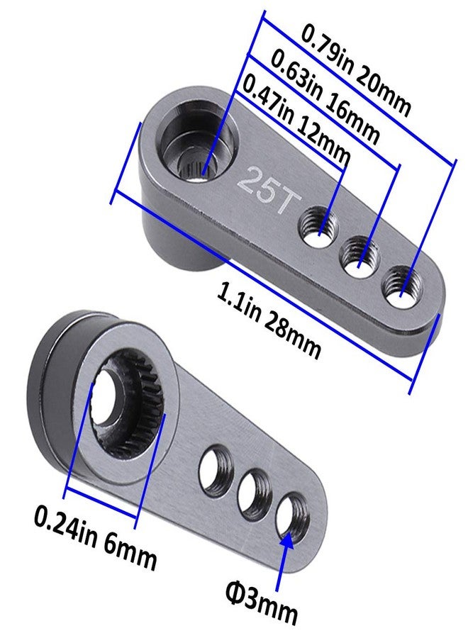XIND ELE. 2-Pack Metal 25T Servo Horn Steering Arms M3 Thread for Futaba Savox Power HD HSP MG995 MG996 Servo Motor - Image 3