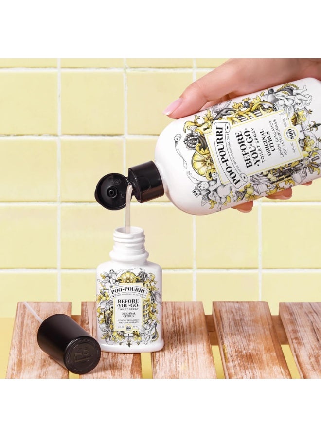 Poo-Pourri بخاخ المرحاض قبل الاستخدام من بوبورري، الحمضيات الأصلية، 4 أونصة سائلة - ليمون، برغموت وعشب الليمون - Image 3
