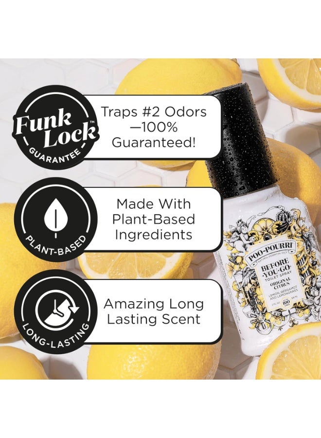 Poo-Pourri بخاخ المرحاض قبل الاستخدام من بوبورري، الحمضيات الأصلية، 4 أونصة سائلة - ليمون، برغموت وعشب الليمون - Image 4