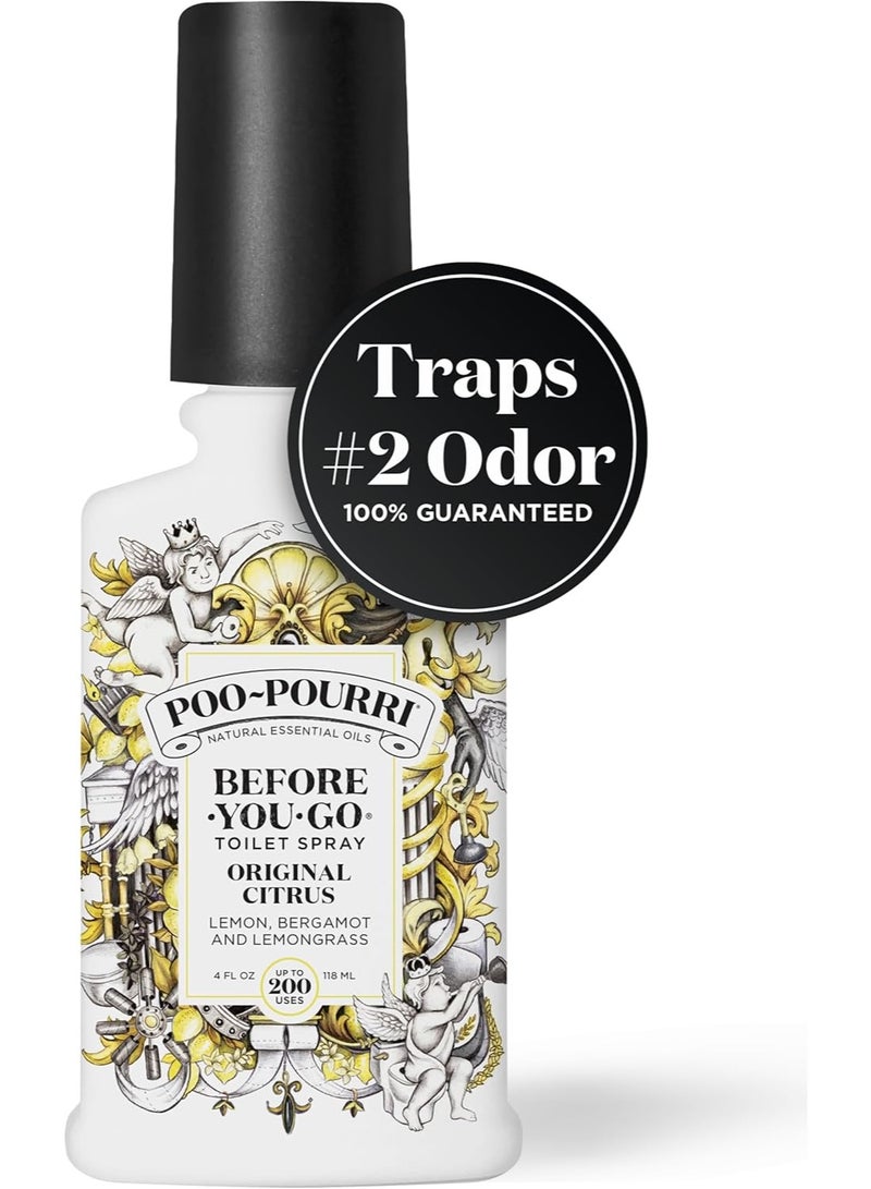 Poo-Pourri بخاخ المرحاض قبل الاستخدام من بوبورري، الحمضيات الأصلية، 4 أونصة سائلة - ليمون، برغموت وعشب الليمون - Image 2