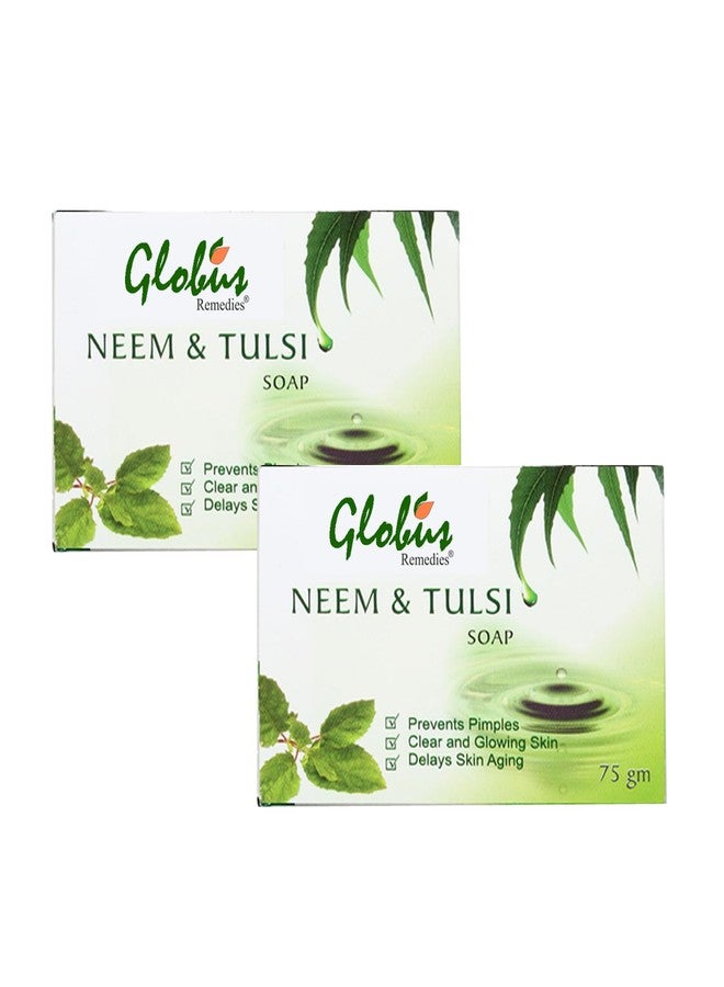 Globus Remedies Globus Neem & Tulsi Soap - 75 gm (Pack of 2) - Image 1