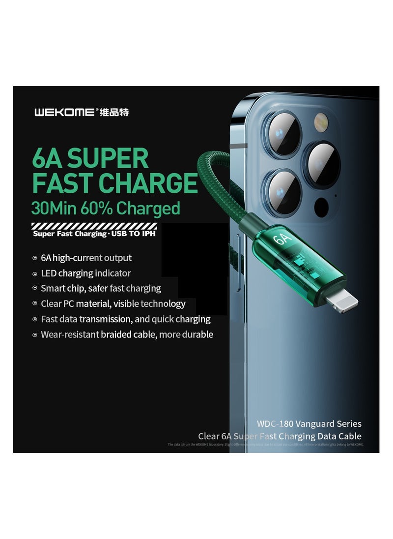 WEKOME - 20W PD Fast Charging Data Cable, USB-C to iPhone Lightning Cable, Compatible with iPhone, Super Durable Nylon Braided Cord for High-Speed Charging - Image 1