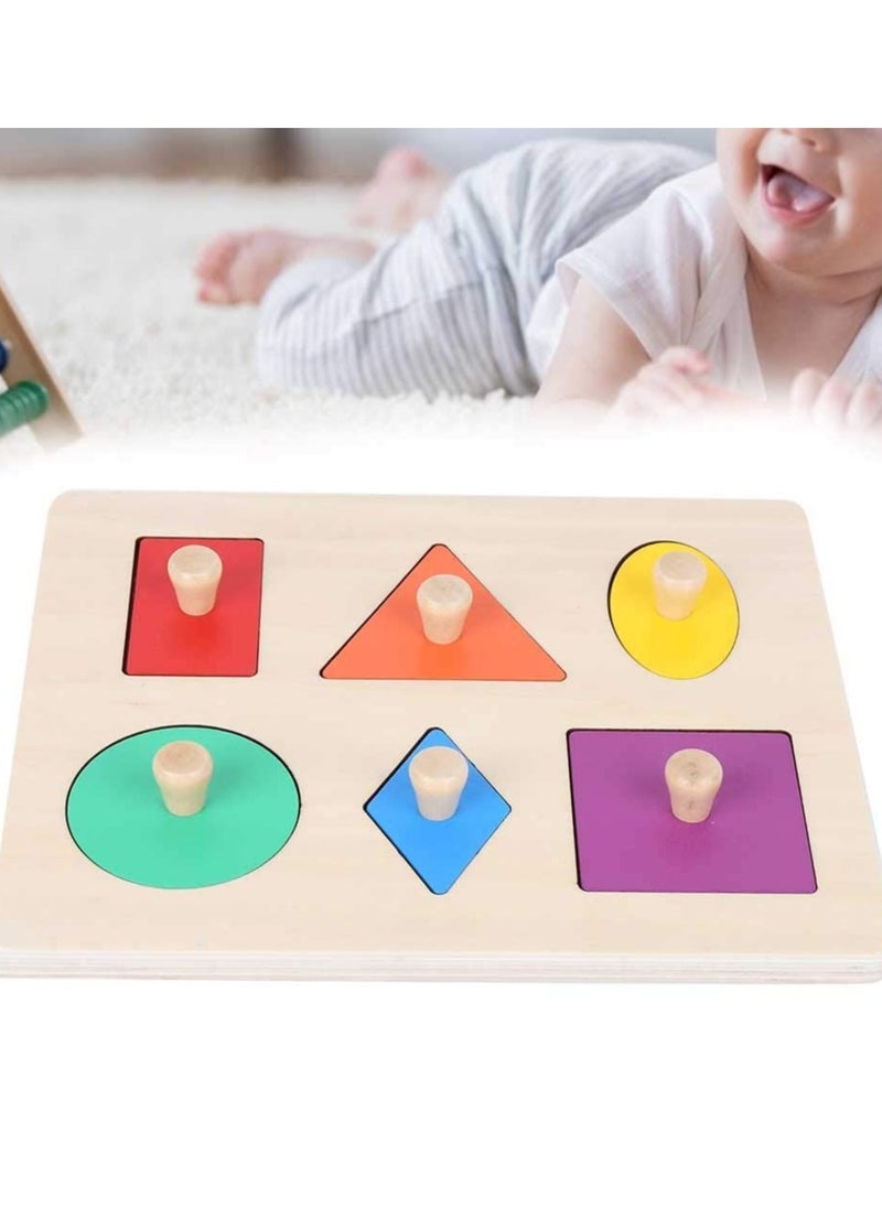 Generic - Wooden Montessori Educational Building Block Puzzle for Toddlers - Geometric Shape Color Matching, Sorting, Stacking, and Plugging Toys for Kids Aged 1-3 Years, Perfect for Boys and Girls. - Image 1
