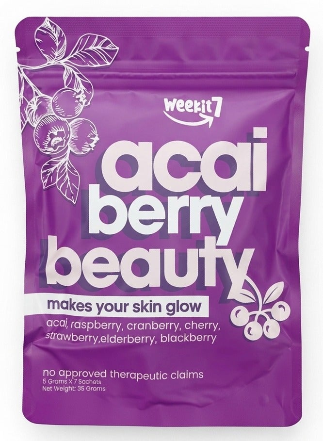 Acai Berry Beauty Powder for Enhanced Skin Glow and Radiance 5g x 7 Sachets