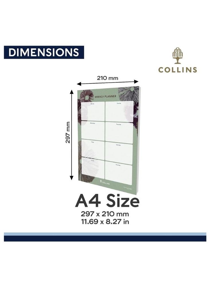 Collins Flourish A4 Weekly Deskpad - To Do List and Task Tracker notepad - 60 sheets - Image 3