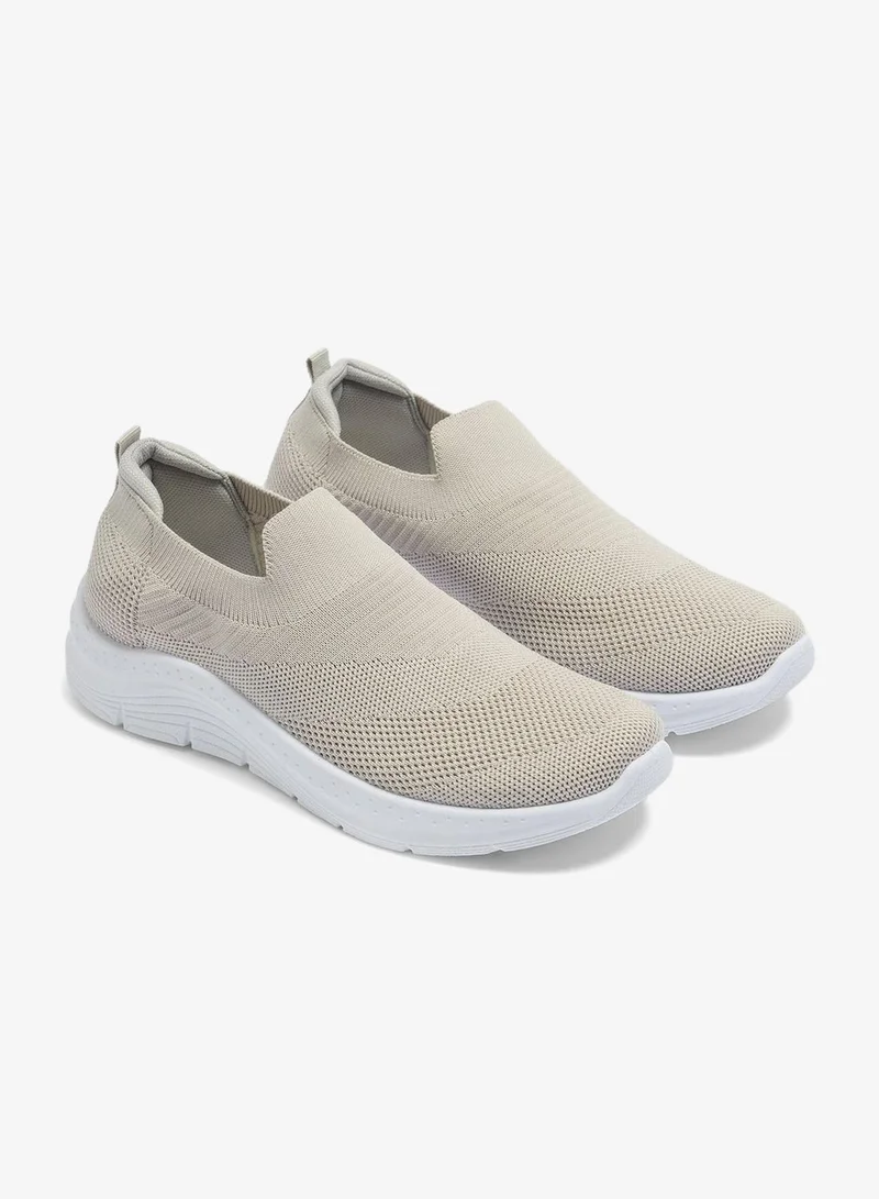 Matalan Grey Knitted Slip On Trainers