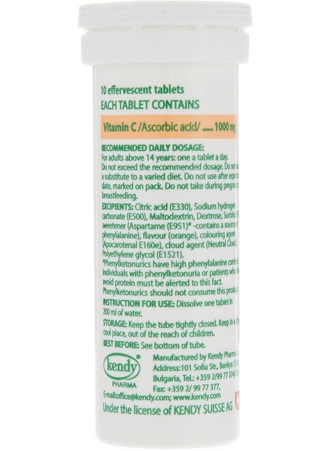 Sanovit Vitamin C 1000 Mg Orange Flavour 10 Effervescent Tablets  - Image 2