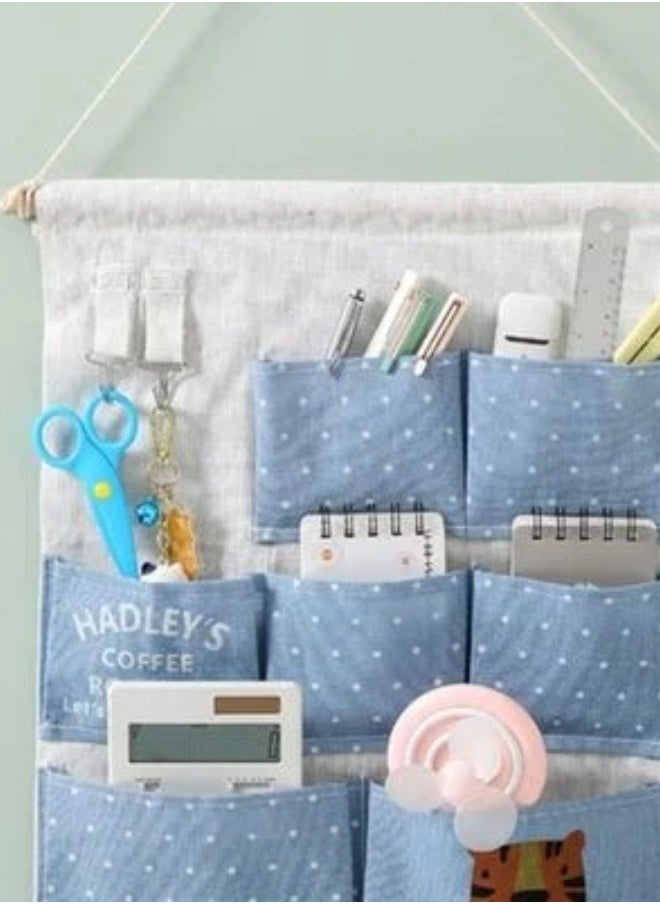 Generic Wall Hanging Storage Bag, Pocket Divider - Cotton and Linen Door Organizer Suitable for Bedroom, Bathroom, Closet - Random 