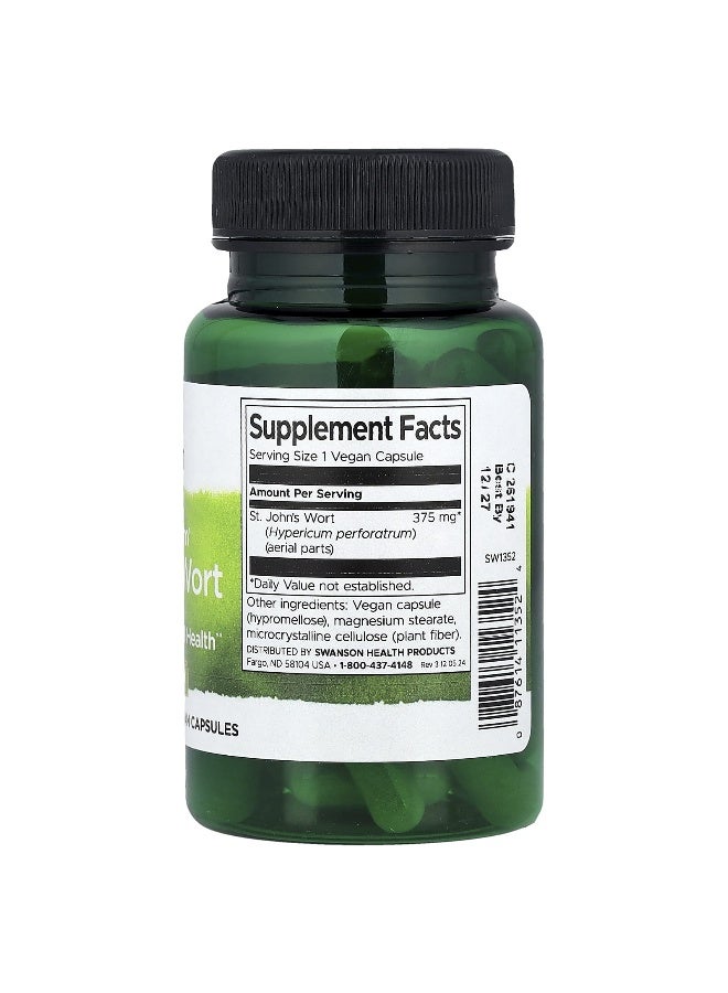 SWANSON Swanson, Full Spectrum® St. John's Wort, 375 mg, 60 Vegan Capsules  - Image 2