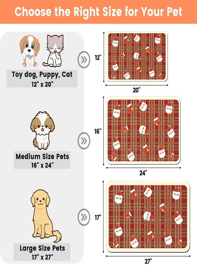 DK177 Pet Feeding Mat-Absorbent Pet Placemat for Food and Water Bowl, with Waterproof Rubber Backing, Quick Dry Water Dispenser Mat for Dog and Cat(Christmas, 17"x27") - Image 2