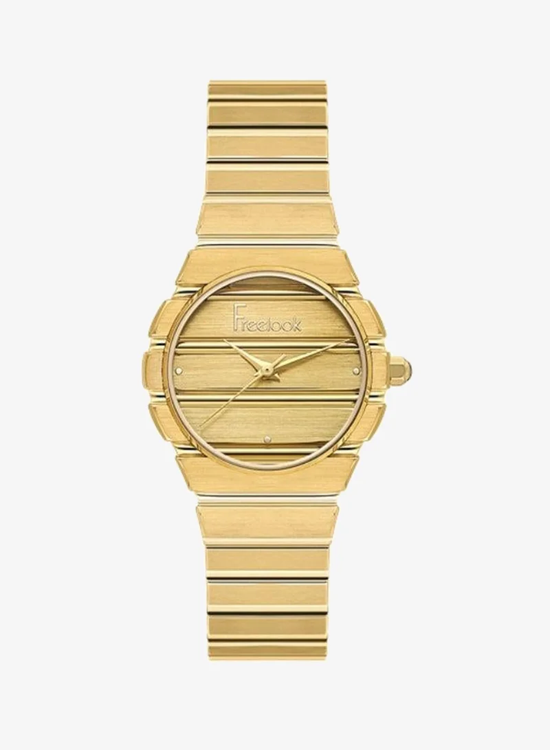 Freelook Paris Freelook - Charmant Women's Watch | Steel Case | Stainless Steel Band | Gold & Round Dial | Analog | Japanese Quartz | Mineral Glass | Premium Luxury Watch | Ideal Gift | Water Resistant 50 Meters