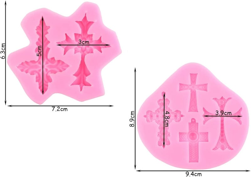 Elinka Cross Molds Silicone,2 Pcs Baptism Cake Decorations Cross Cake Mold Cross Mold Baptism Cake Toppers for Baptism Party Supplies - Image 2