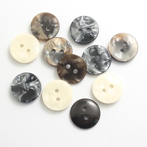 vingol 20PCS Resin Round Buttons Craft Sewing Snaps 2 Holes Handmade DIY Accessories (Beige, 15mm) - Image 5