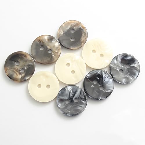 vingol 20PCS Resin Round Buttons Craft Sewing Snaps 2 Holes Handmade DIY Accessories (Beige, 15mm) - Image 4