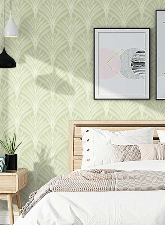 رَوَائِد ورق جدران لاصق قابل للإزالة مقاس ‎15.7 بوصة × 197 بوصة‎ بنمط هندسي أخضر عصري – فينيل ذاتي اللصق لتزيين غرف النوم والحمامات - Image 1