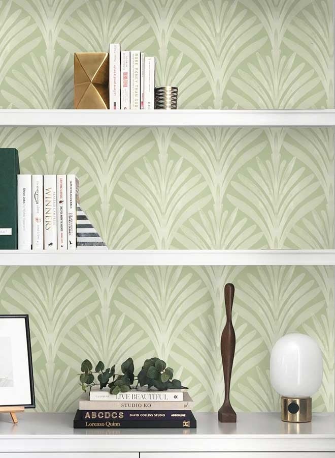 رَوَائِد ورق جدران لاصق قابل للإزالة مقاس ‎15.7 بوصة × 197 بوصة‎ بنمط هندسي أخضر عصري – فينيل ذاتي اللصق لتزيين غرف النوم والحمامات - Image 4