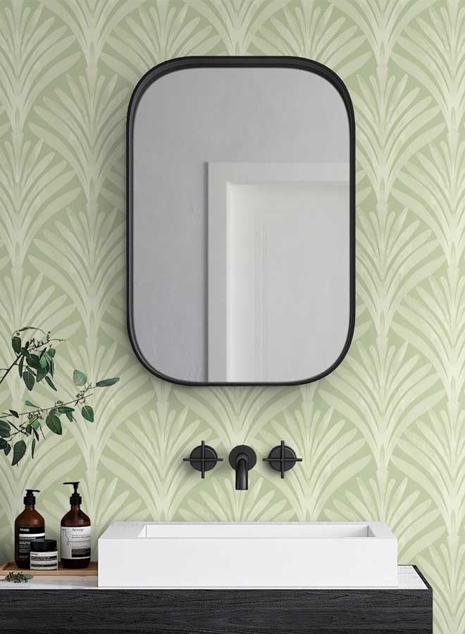 رَوَائِد ورق جدران لاصق قابل للإزالة مقاس ‎15.7 بوصة × 197 بوصة‎ بنمط هندسي أخضر عصري – فينيل ذاتي اللصق لتزيين غرف النوم والحمامات - Image 3