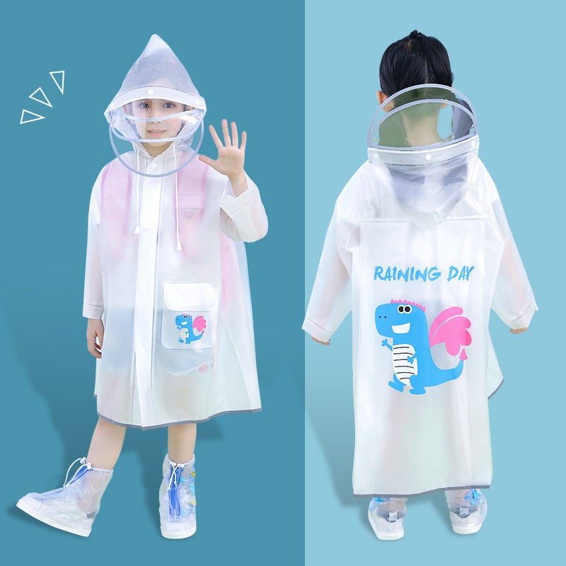 Children'S Raincoat Long Poncho For Boys And Students For School Girls Middle And Big Children With Schoolbag Seat Rain-Proof Clothing For Girls - Image 1