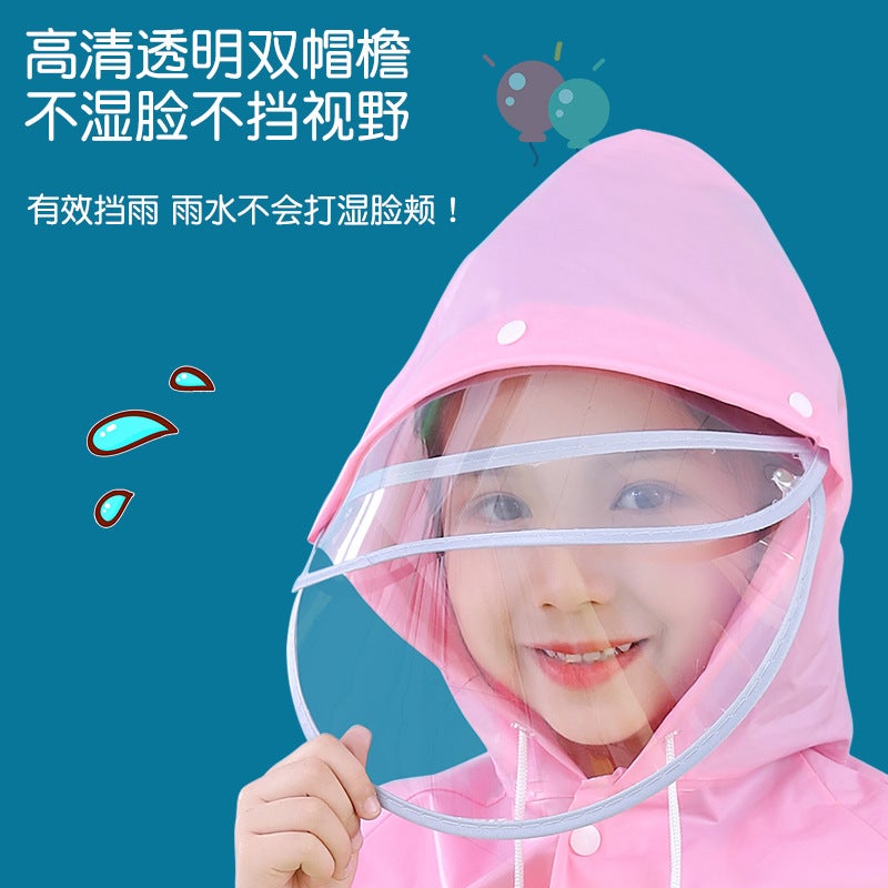 Children'S Raincoat Long Poncho For Boys And Students For School Girls Middle And Big Children With Schoolbag Seat Rain-Proof Clothing For Girls - Image 4