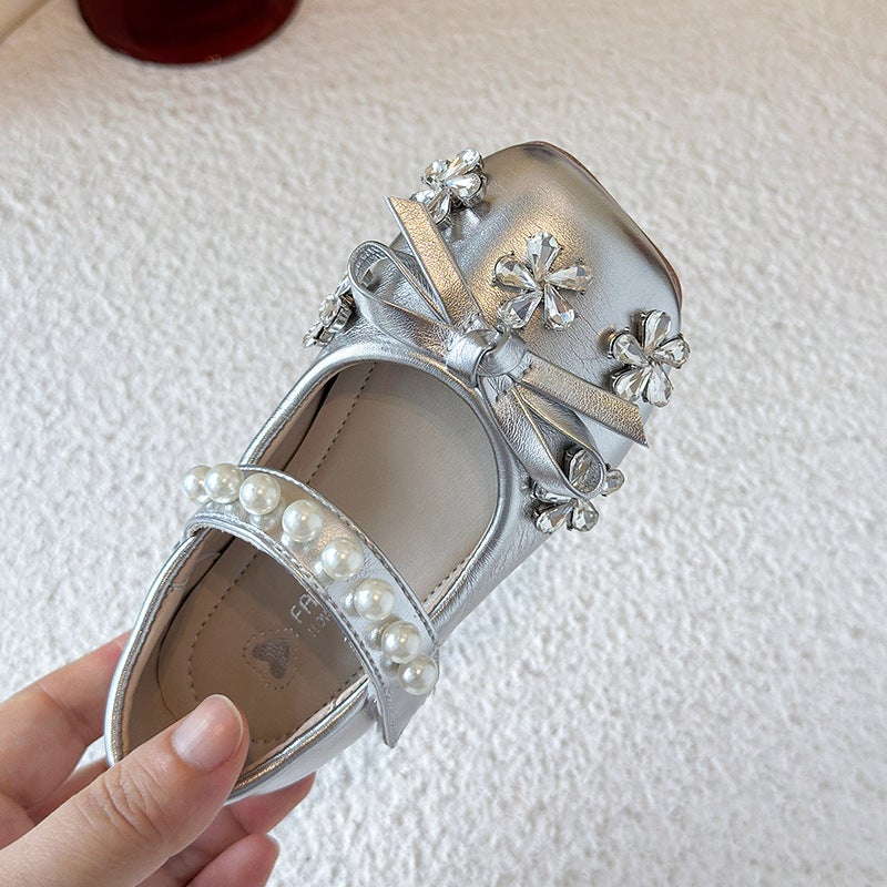 Beautiful Girls'' Princess Shoes, Autumn Soft-Soled 2026 New Style Crystal Shoes, Stylish Rhinestone Dress Shoes for Children - Image 5