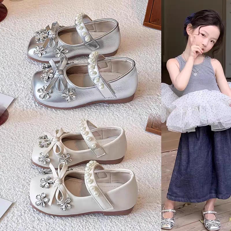 Beautiful Girls'' Princess Shoes, Autumn Soft-Soled 2026 New Style Crystal Shoes, Stylish Rhinestone Dress Shoes for Children - Image 2