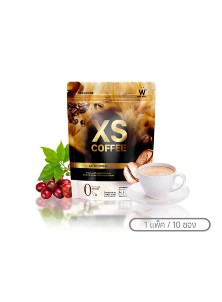 وينك وايت مسحوق قهوة "وينك وايت XS لاتيه" الفوري (150 جم - 10 أكياس × 15 جم) – قهوة بروتين قليلة السعرات الحرارية وخالية تماماً من السكر، مع الكولاجين ومستخلص اللوز والبازلاء. - Image 2